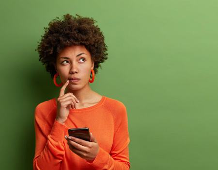 Lady thinks something over