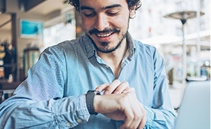 Man checking his watch