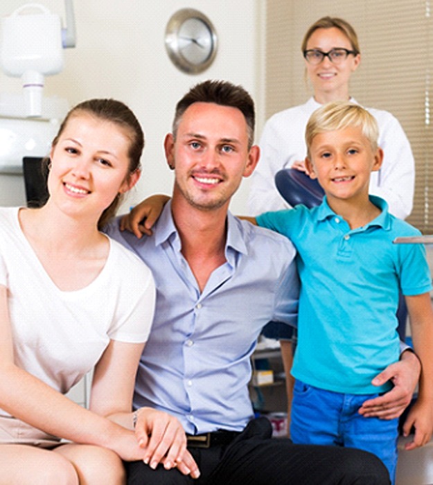 family at dental office