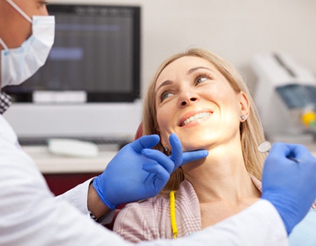 woman in dental chair