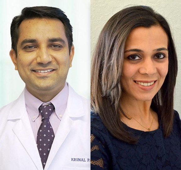 Dr Krunal Patel and Dr. Poorvi Gandhi smiling