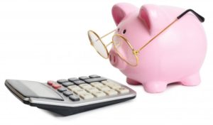 piggy bank and calculator