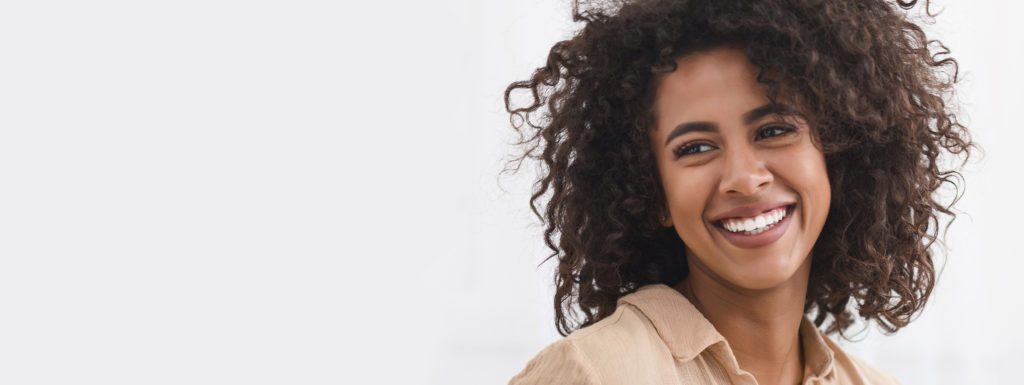 attractive woman smiling perfect teeth