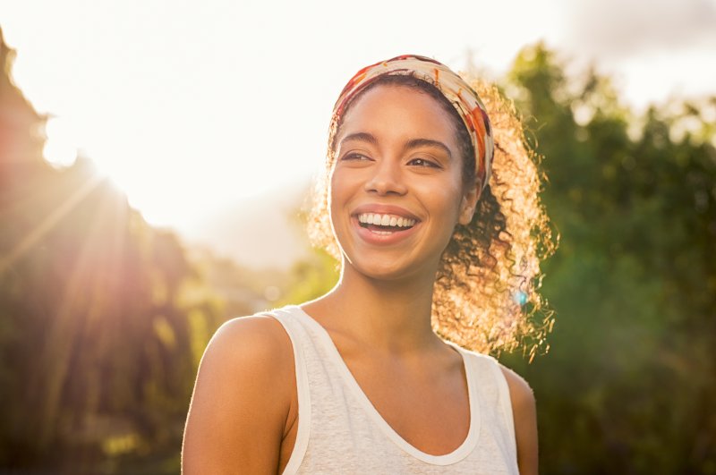 Woman smiling