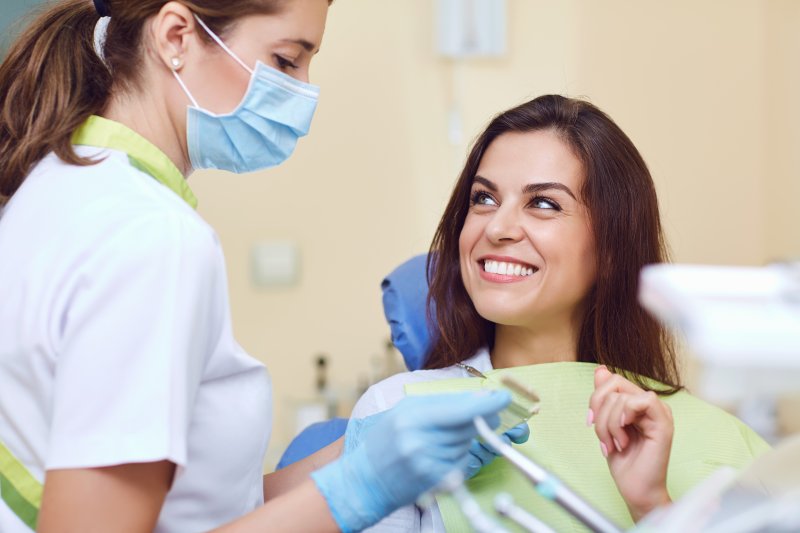 patient and dentist at clinic